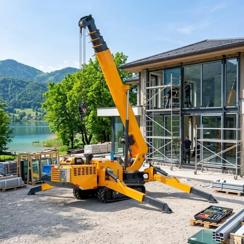 Small Tracked Spider Crane With Telescopic Boom 3ton Spider Crane, Suitable For Construction Operations Crane Lifting