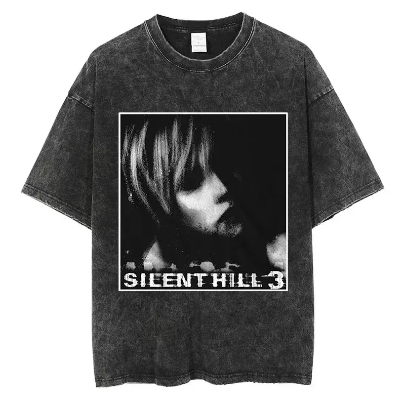 Silent hill biohazard camiseta sobrevivência horror parasita eve olhos gráfico masculino feminino streetwear algodão oversized manga curta t
