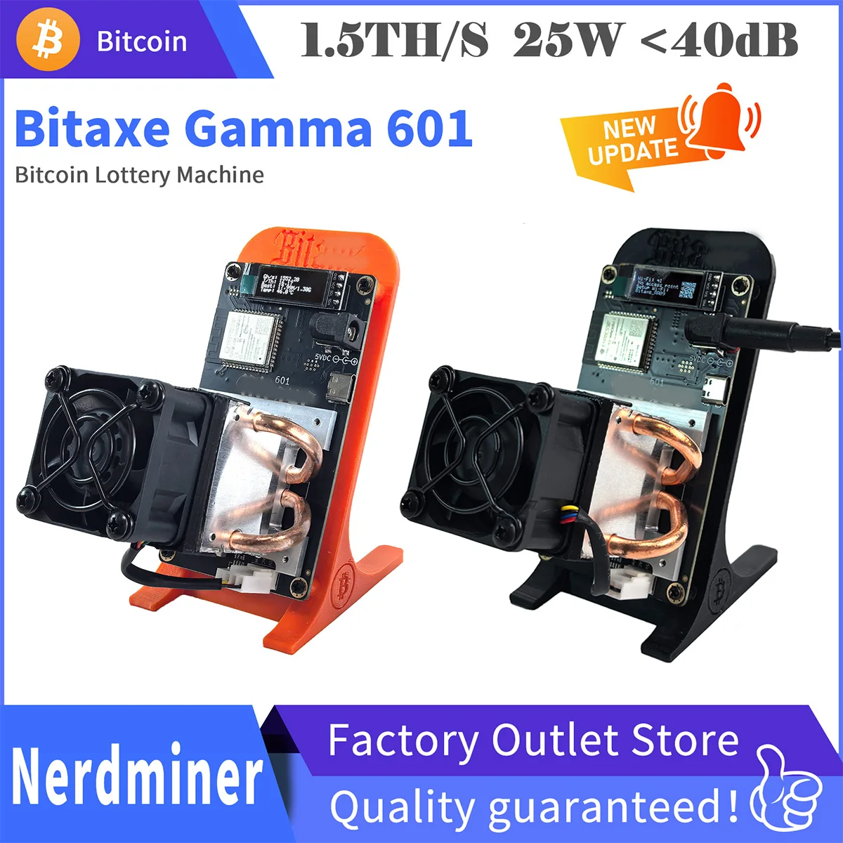 Bitaxe Gamma 601 Bitcoin Miners 1.5TH/s 18-25W BM1370 Asic Chip Solo BTC Home Mining Open Source Crypto Mining Machine Colorful
