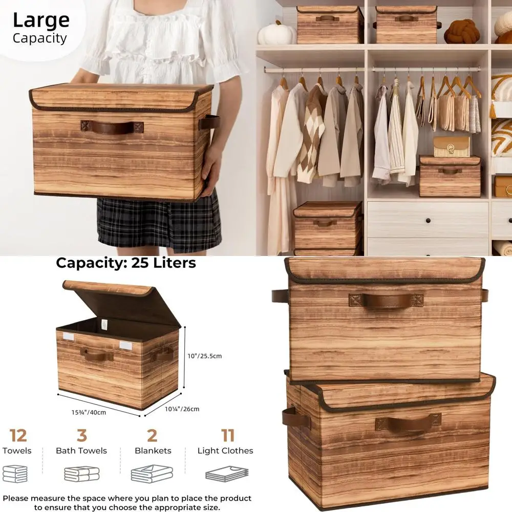 

Двойные тканевые ящики для хранения с крышками: стильные деревянные органайзеры для шкафов