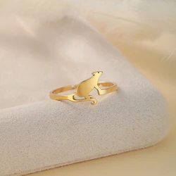 Chandler Stainless Steel Mouse Ring Cute Cartoon Rodent Jewelry Simple Jewelry Birthday Party Gifts for Men and Women