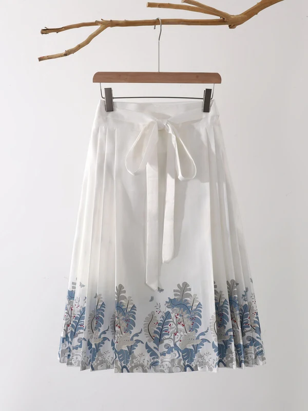 

Роскошная художественная национальная юбка-миди с поясом и высокой талией, частичная юбка для поездок на работу, весенняя коллекция, другие материалы 00%