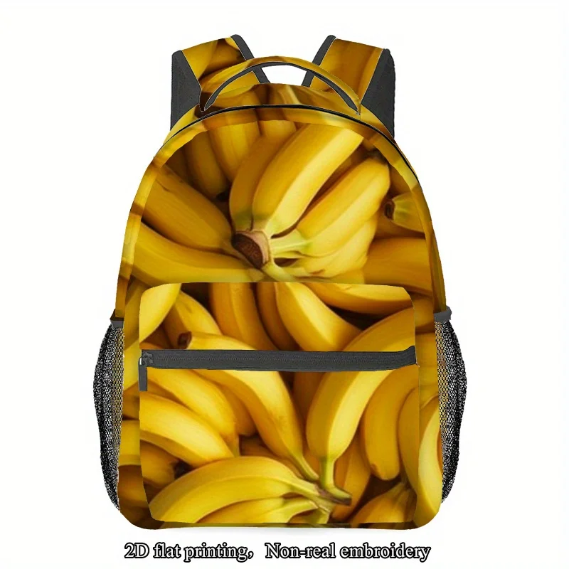 

1pc Lightweight Banana Print Backpack Casual Daypack with Adjustable Straps Durable Zipper Laptop Bag Back To School