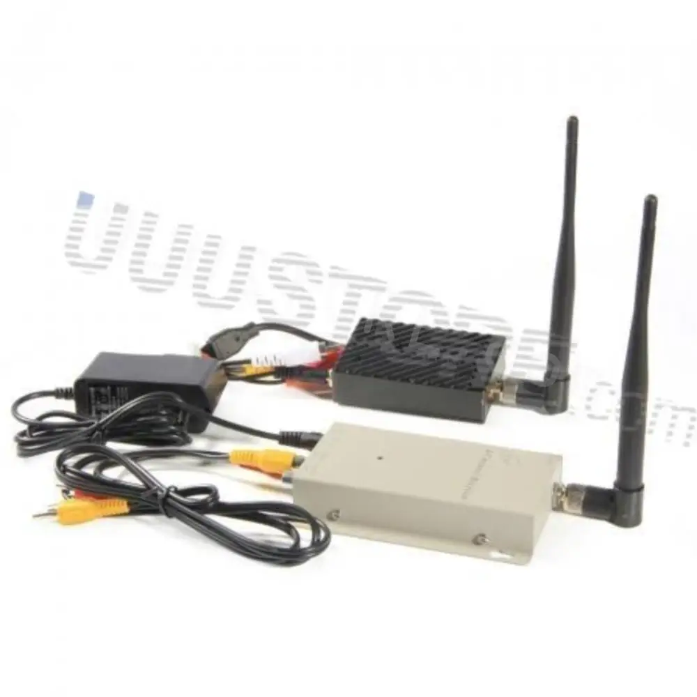 FPVOK 1.2Ghz 5W 5000MW Wireless AV Transmitter with 1.2G Receiver High Gain Antenna For CCTV Camera Monitor