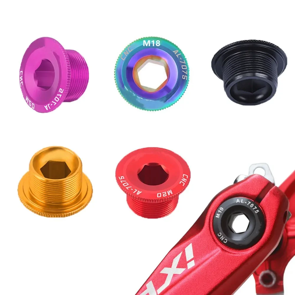 M18 M19 M20 Aluminum Alloy MTB Bicycle Crank Screw Cap Road Mountain Bike Crankset Cover Caps Bolt Fit