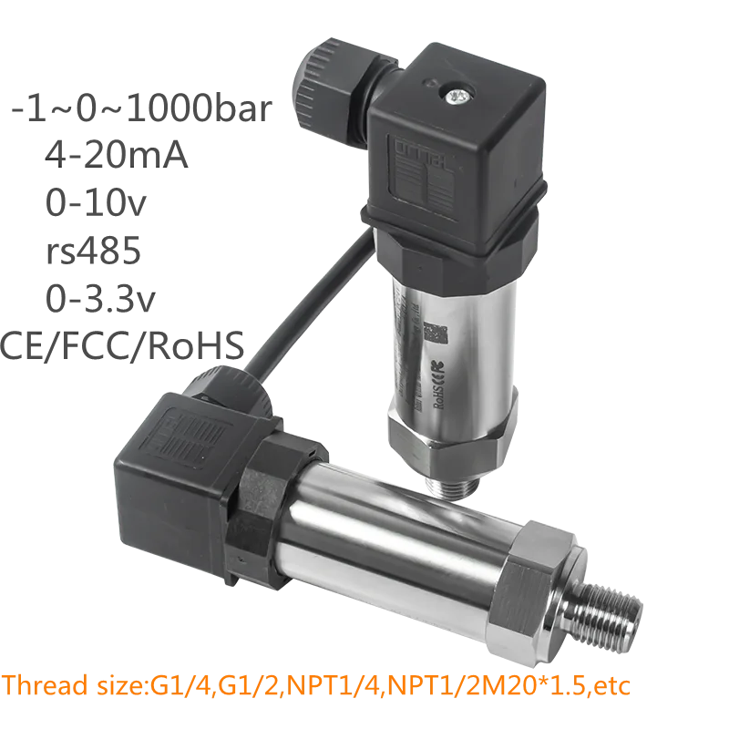 

Pressure Transmitter 4 20ma 0-10V 0-3.3v Water Gas Oil Liquid Pressure Sensor G1/4" 12-36V 0-1bar 10bar 60bar