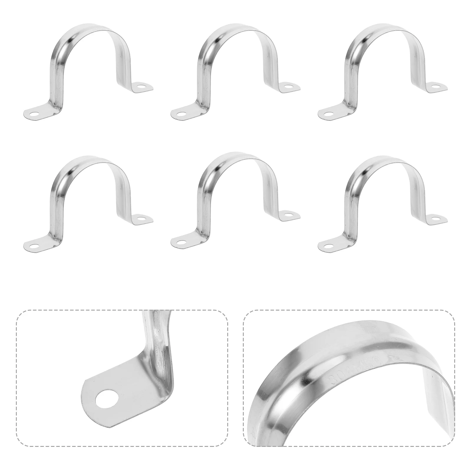 10pcs Stainless Steel Pipe Holder Clamp Heavy Duty Fixing Clamps U Bracket For Outdoor Water Pipe Pipe Retainer Sturdy Hose Fixi