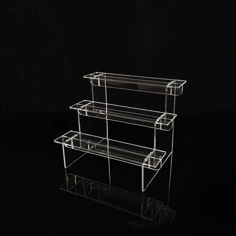 1Sets Acrylic Ladder Display Stand Durable Home Organizer Transparent Storage Rack Adjustable Computer Monitor Model Holder
