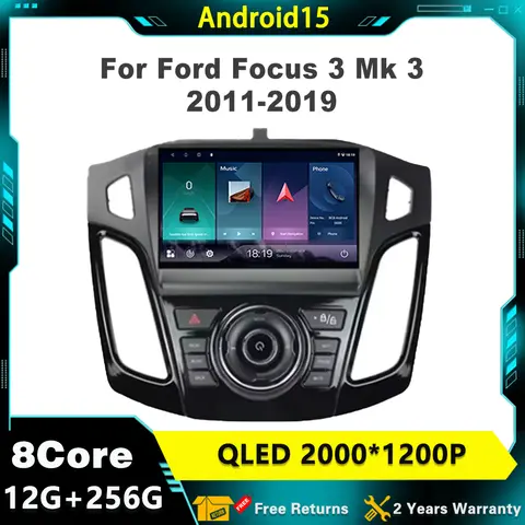 Android 15 Per Ford radio focus mk3 2011-2019 Carplay Auto Schermo Autoradio Lettore Multimediale GPS WIFI BT Autoradio Stereo Testa
