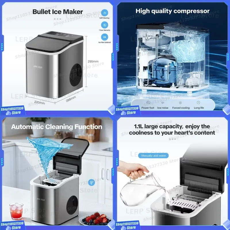 Professional Custom Counter Top Ice Maker 2026 Auto Stainless Steel Energy Efficiency Grade 1 1 Year Warranty Ice Maker