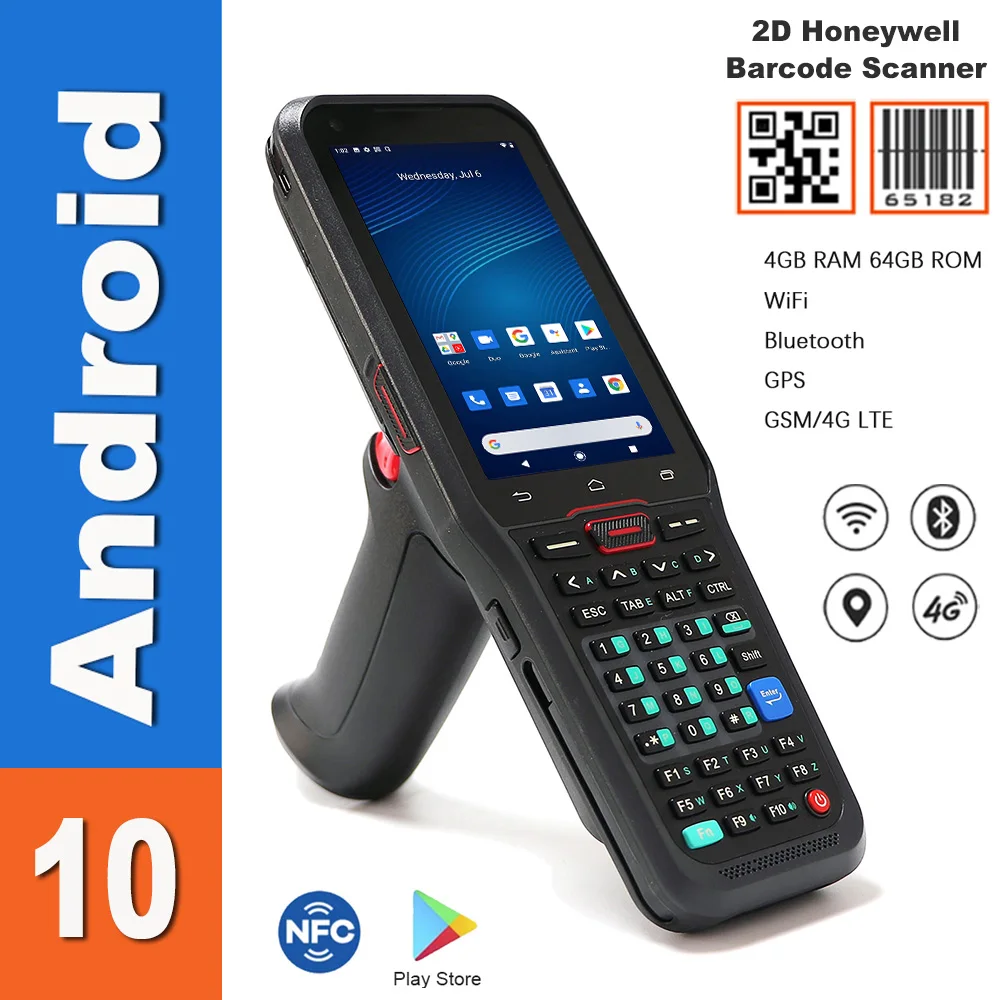 Rugged Android PDA Barcode Scanner Data Collector GSM/4G WiFi NFC Pistol Inventory Logistics Warehousing Handheld Terminal N41