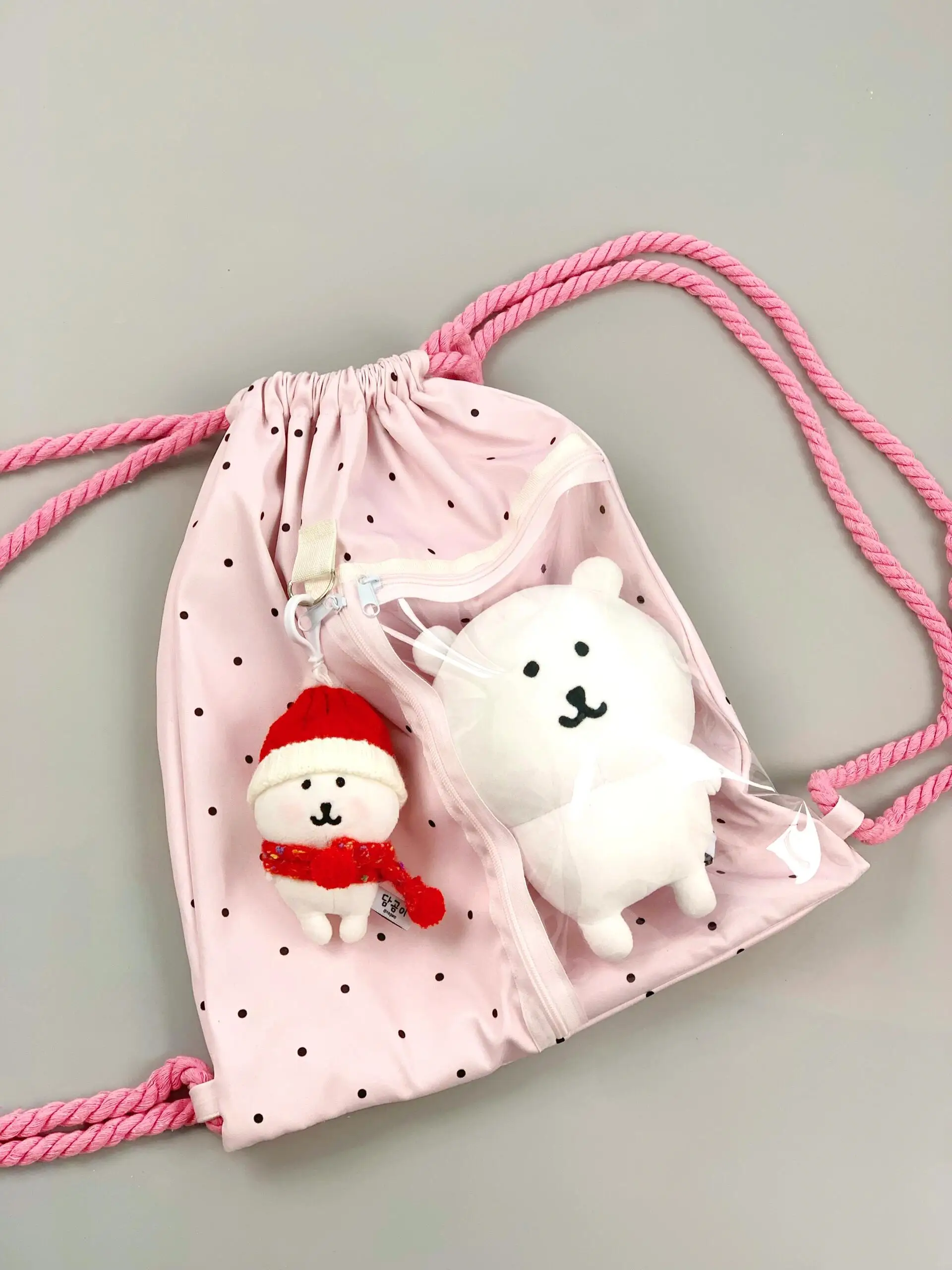 

Spring Summer 2025 Polka Dot Dstring Large Capaci Bapa Versatile Cute oulder Bag Fre Sle Casual Scene ex