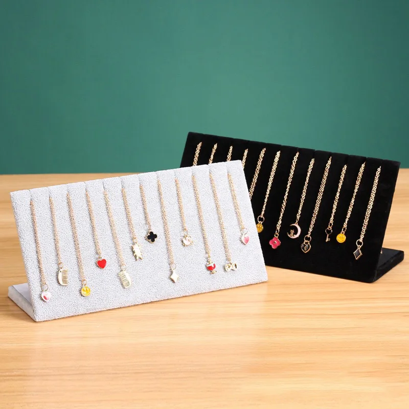 

1 шт., L-образная подставка для ожерелья, L-образная подставка для ожерелья из черного плюша