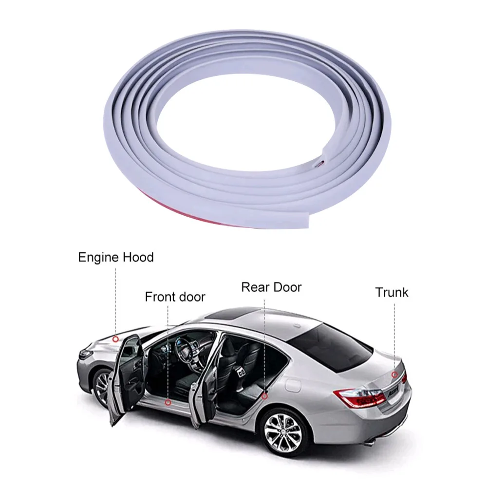 1Pc 2m Auto Door T-Type Seal Sound Insulation Weatherstrip Universal Car Door Rubber Sealing Strip Slanted Edge Sealant Strips