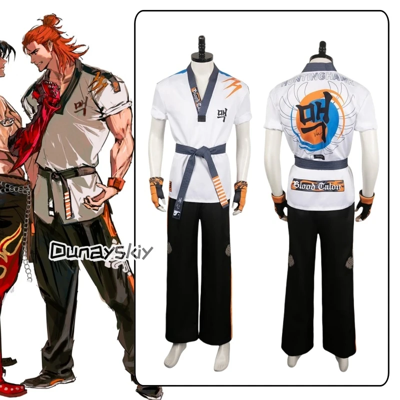 Juego Tekken 8 Cosplay Hwoarang 상 fantasía disfraz adulto hombres uniforme Top pantalones guantes trajes Halloween carnaval traje