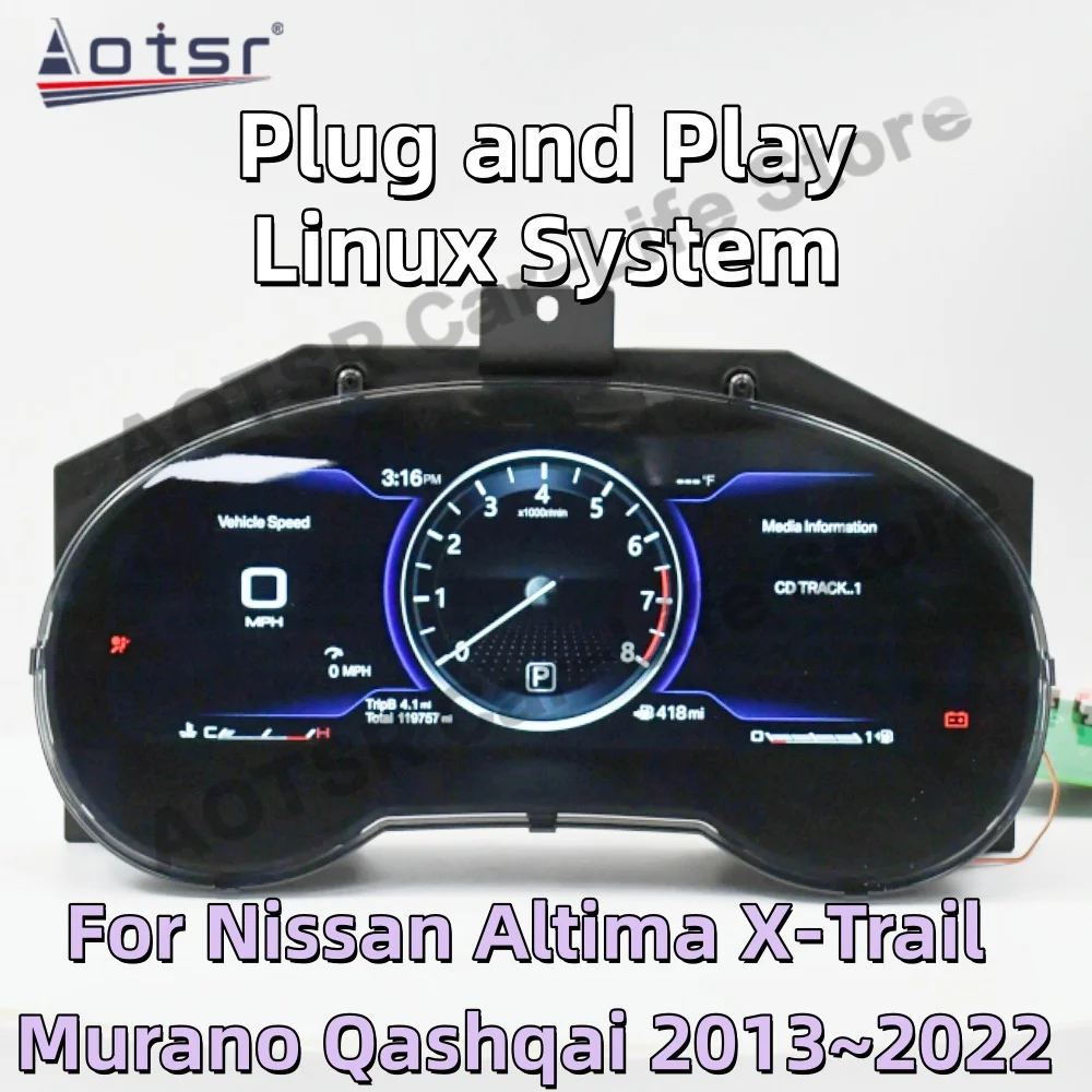For Nissan Altima X-Trail Murano Qashqai 2013~2022 Digital Performance Display Dashboard LCD Speed Table Car Virtual Information