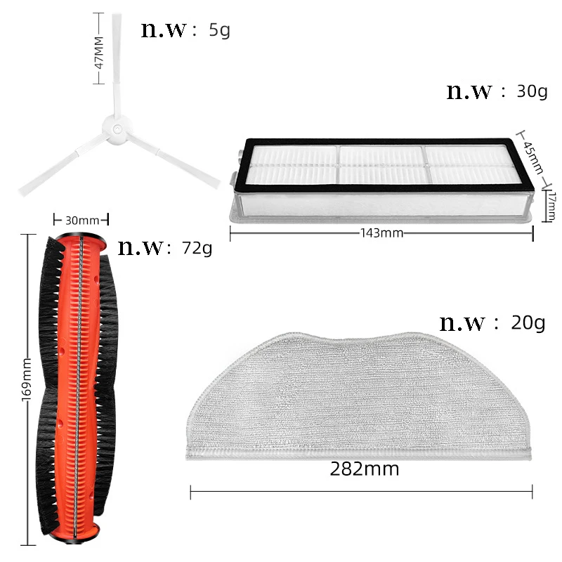 Peças de reposição para Xiaomi Robot Vacuum, Aspirador robótico, S10T, STFCR01SZ, Tampa da escova principal, Mop pano, Escova lateral, Filtro HEPA