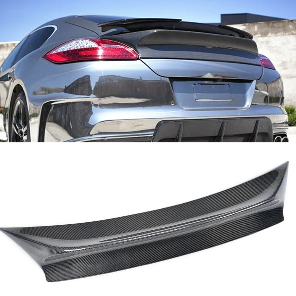 

Real Carbon Fiber Rear Spoiler Wing For Porsche Panamera 970 2010 2011 2012 2013 2014 4 Door Car Trunk Lid Trim Splitter Lip