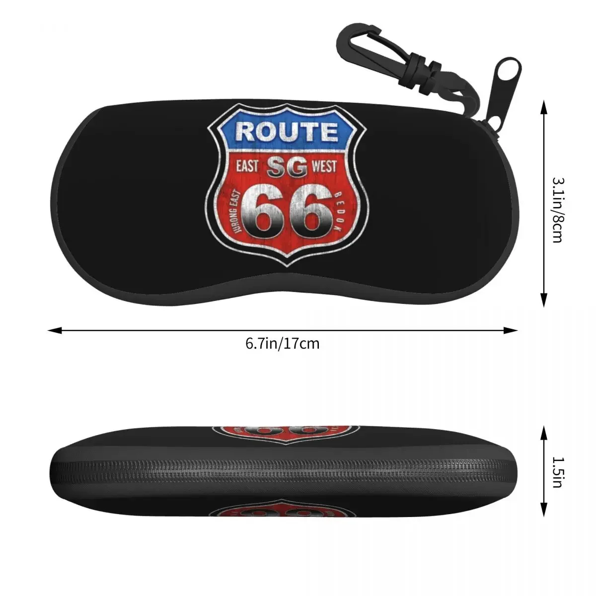 Custom Historic Route 66 Shell Glasses Case Unisex Cool Mother Road America Highway Eyeglasses Case Sunglasses Protector Box