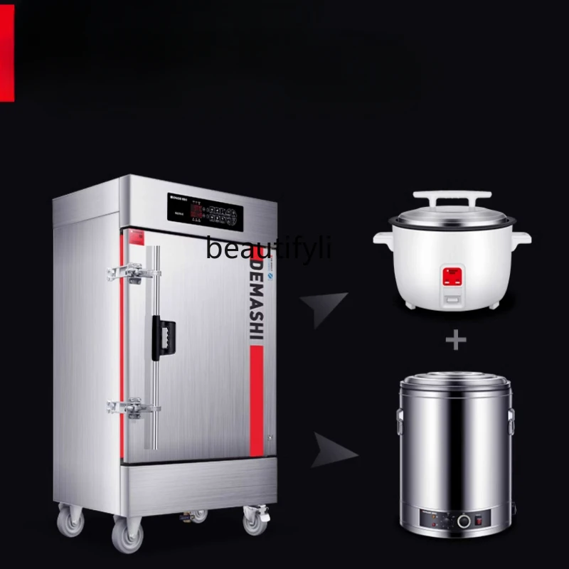 

Food Steamer Cart Electric Steam Box Canteen Fully Automatic Big Steamed Bread Chinese Bun Steaming Machine Rice Cooker