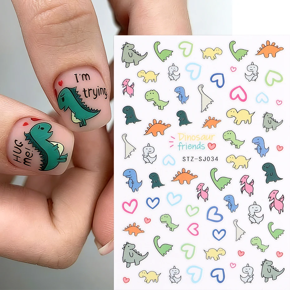 2 pegatinas de uñas de dinosau - Nail Art Full Design reseña y precio