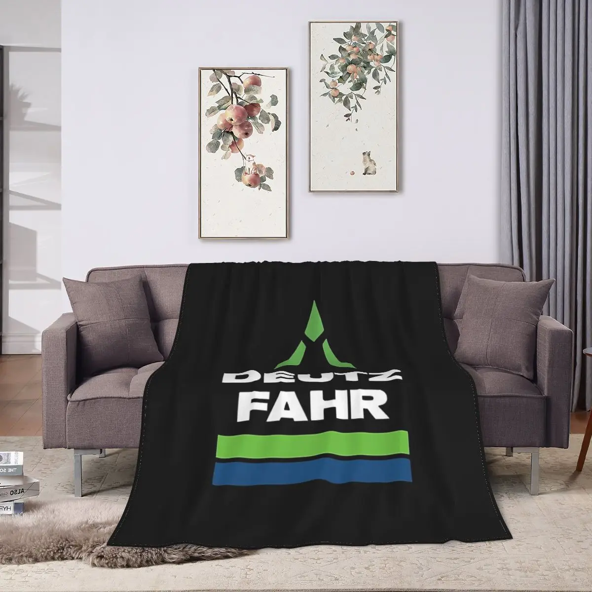 Deutz fahr logotipo mercadoria cobertores velo super macio sofá lance cobertores para casa quarto escritório lança colcha colcha