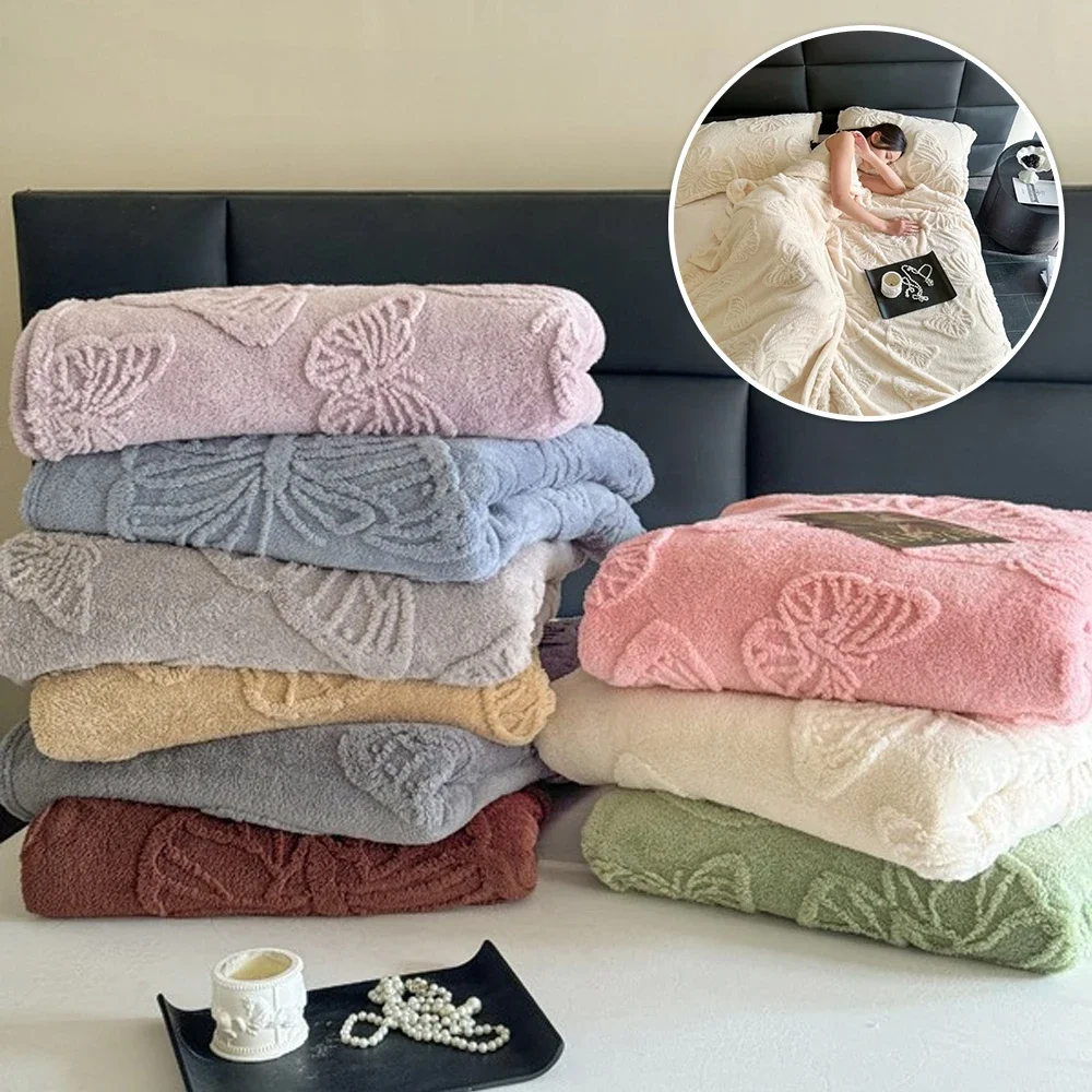 

Luxurious Butterfly Jacquard Throw Blanket for Beds Home Air Conditioning Sofa Blankets Nap Blanket for Bed Sofa Camping Manta