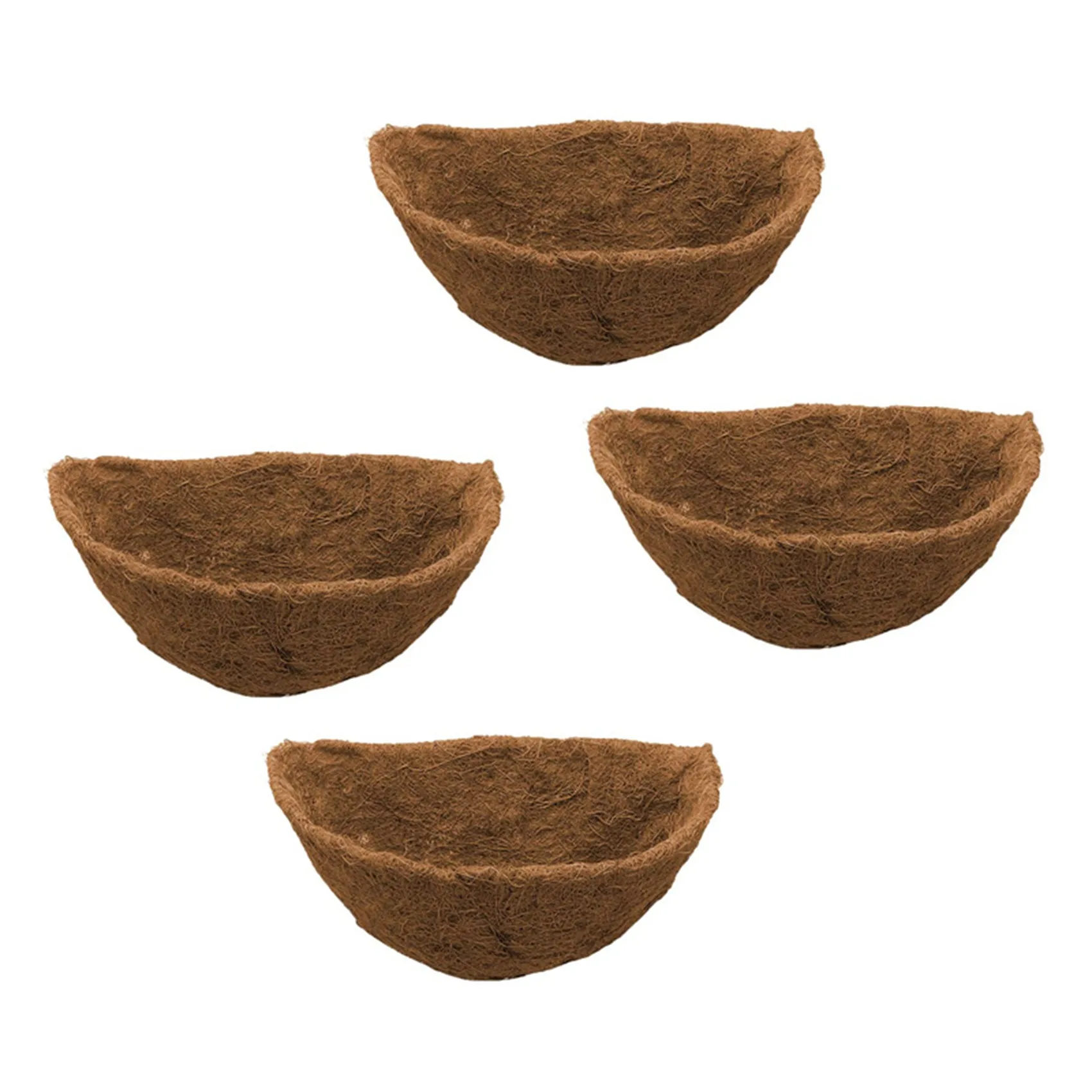 A88E-Half Round Coco Liner,Half Circle Wall Planter Coco Fiber Replacement Liners For Wall Hanging Baskets 4Pack 14 Inch
