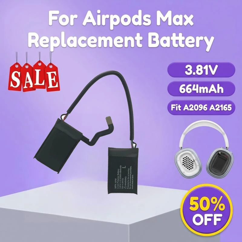 A2096 A2165 Spare Repair Battery 3.81V 664mAh Compatible With Air pods Max Bluetooth Over-ear Headset Replacement Cell