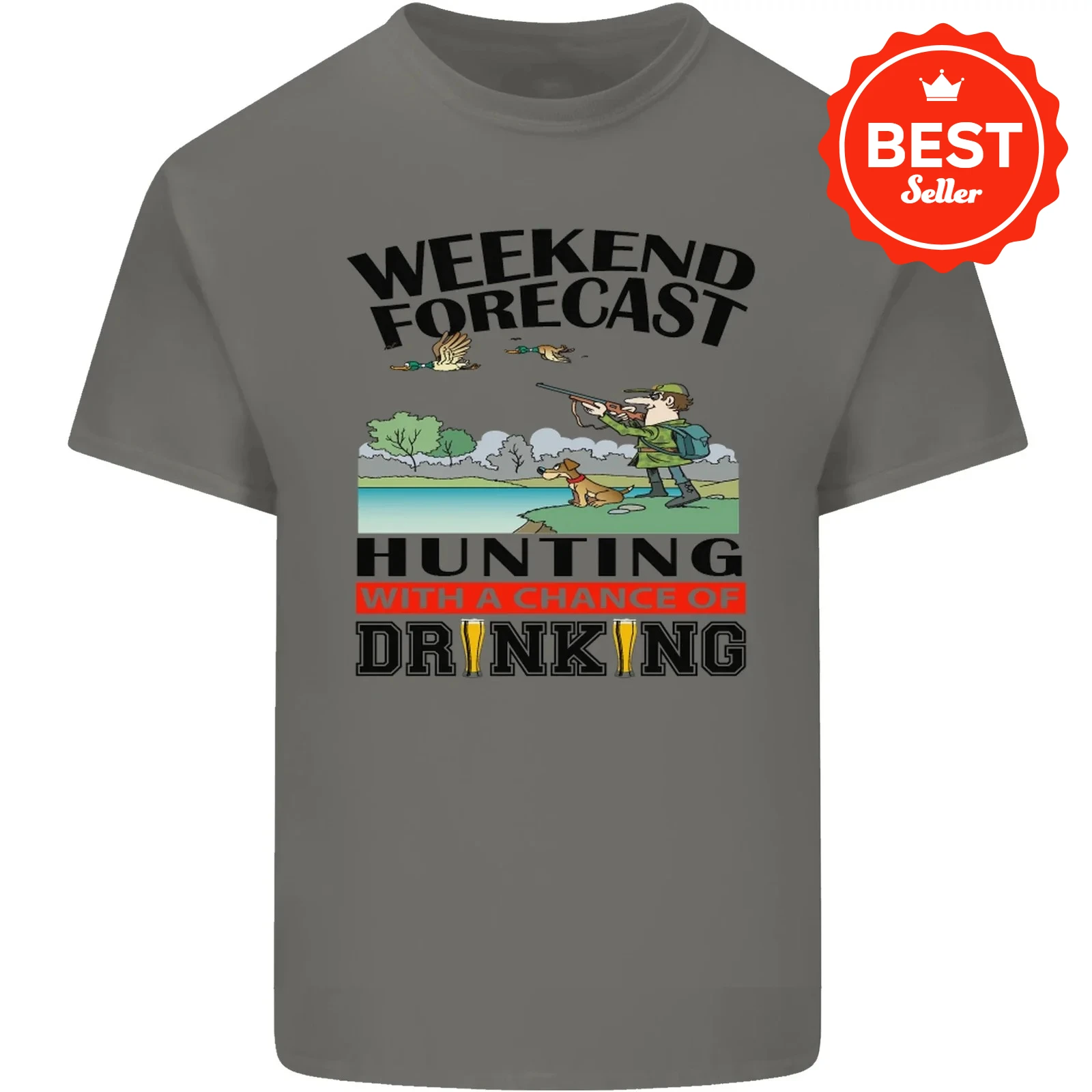 

Hunting Alcoholic Beer Funny Hunters On Weekends T-Shirt 100% Cotton O-Neck Short Sleeve Summer Casual Mens T-shirt Streetwear