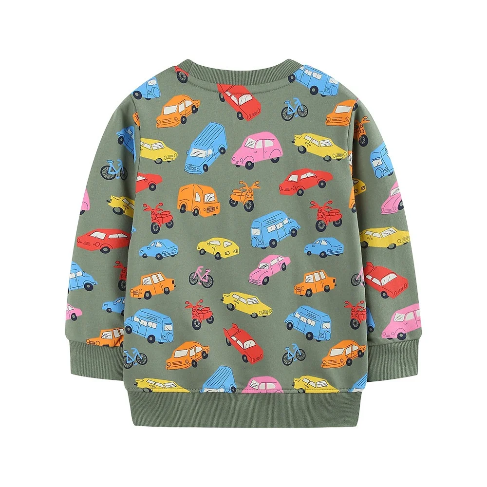 Jumping Meters 2-7T Boys Hoodie Cars All Printed Long Sleeve Sweatshirt Children's Sport Shirt Autumn Spring Kids Clothing