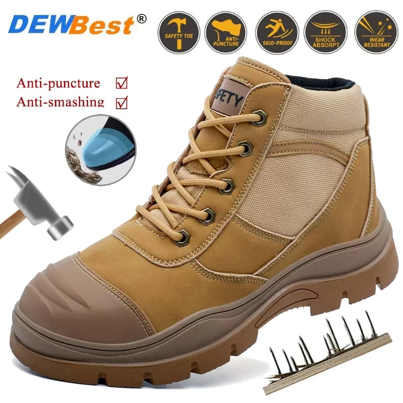 

Steel Toe Cap Men's Rubber Sole Safety Shoes - Puncture-Resistant, Impact-Resistant, Durable, Comfortable, Stylish, Versatile