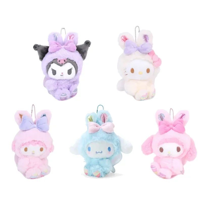 

Sanrio Hello Kitty My Melody Kuromi Bow Rabbit Ear Wings Dress Up Doll Cartoon Bag Pendant Decoration Kids Soft Filling Toy Gift