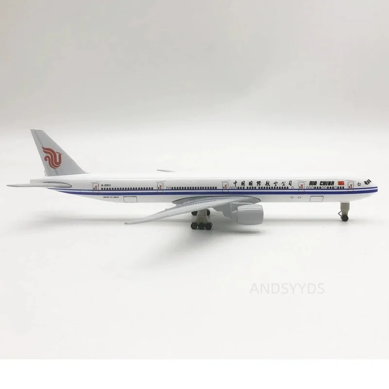 20cm B777 Air China Diecast Metal Airplane Model Kit with Stand＆Wheel for Adult Aviation Enthusiasts Gifts or Desktop Display