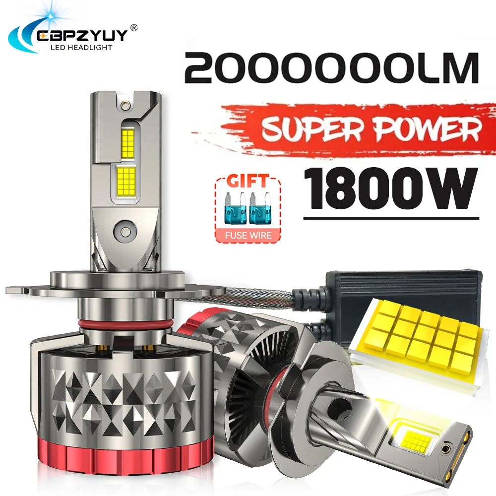 

1800W 2000000LM H7 H4 LED Headlights Canbus no error H8 H9 H11 9005 HB3 9006 HB4 9012 HIR2 Headlamp 6000K LED Car Lights 12V 24V