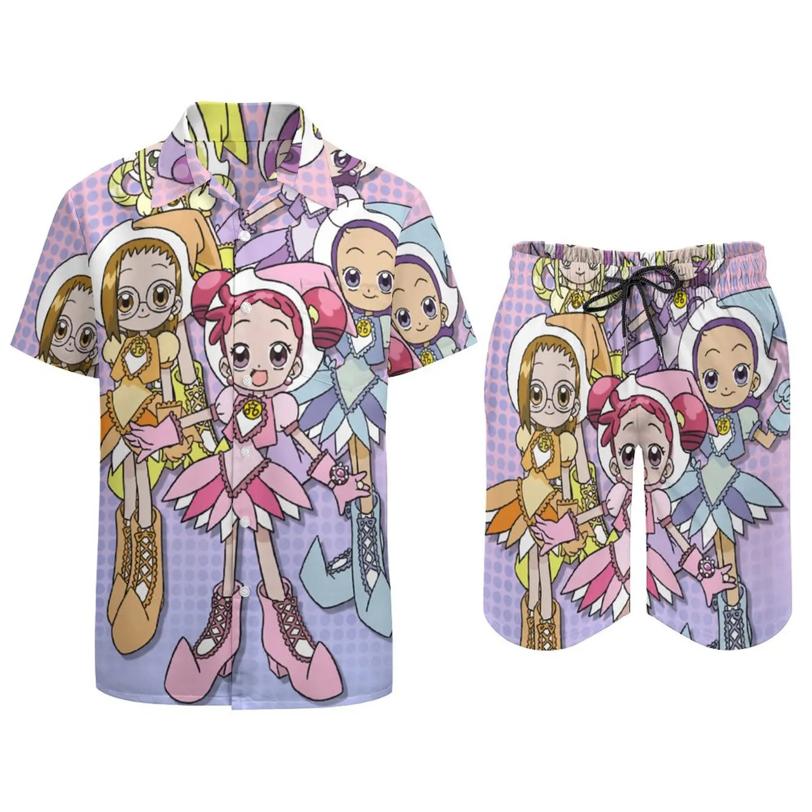 Ojamajo Doremi Premium Scoop na sprzedaż Męski garnitur plażowy Graphic Cool 2-częściowy Pantdress Vintage Beach Rozmiar Eur