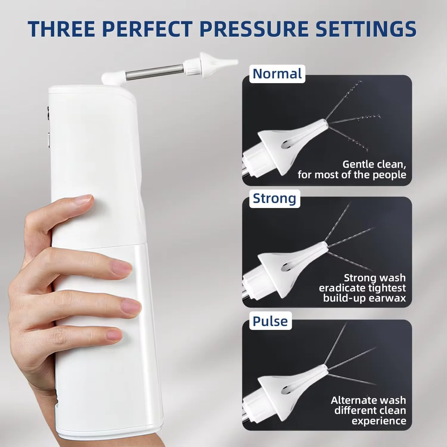 Electric Ear Scrubber 3 Pressure Mode Ear Wax Cleaner Ear Cleaning Kit Personal Care Ear Wax Removal Tool With 6 Nozzles