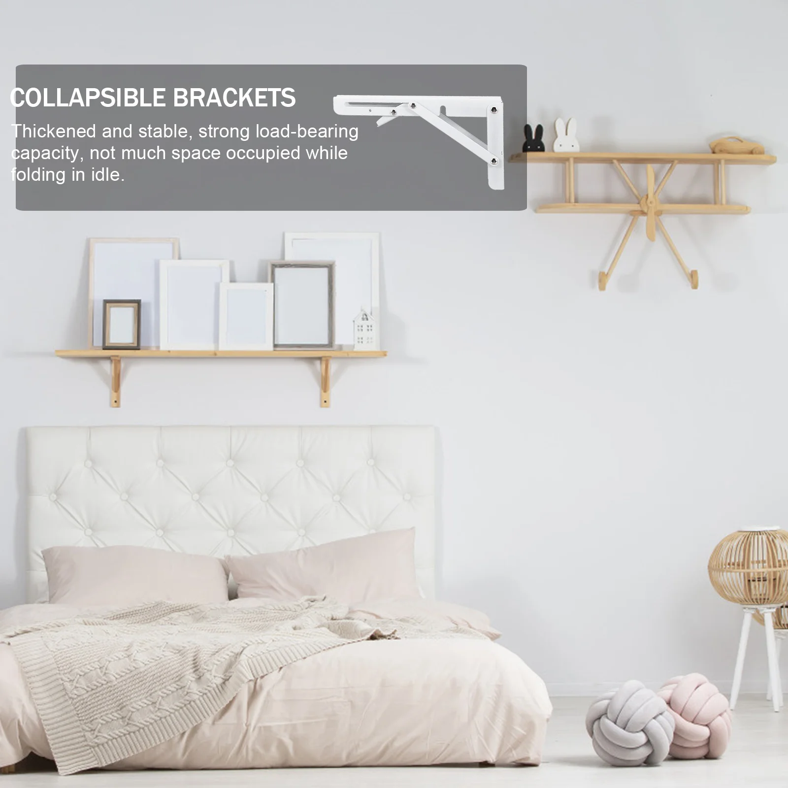 2pcs 10 Inch Triangle Brackets Heavy Duty Wall Mounted Shelf Support Folding L Brackets For Diy Table Bench Storage Rack