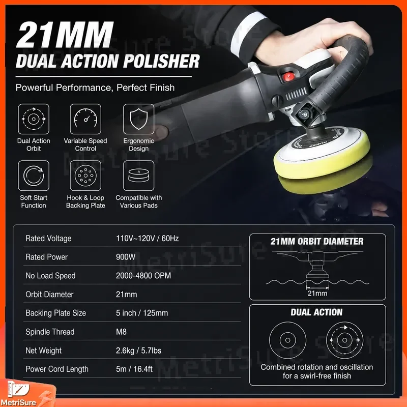 Bigfoot LH19E Rotary Car Detail Polishing 19mm Orbit Dual Action Polisher for Auto Paint Correction Car Waxing