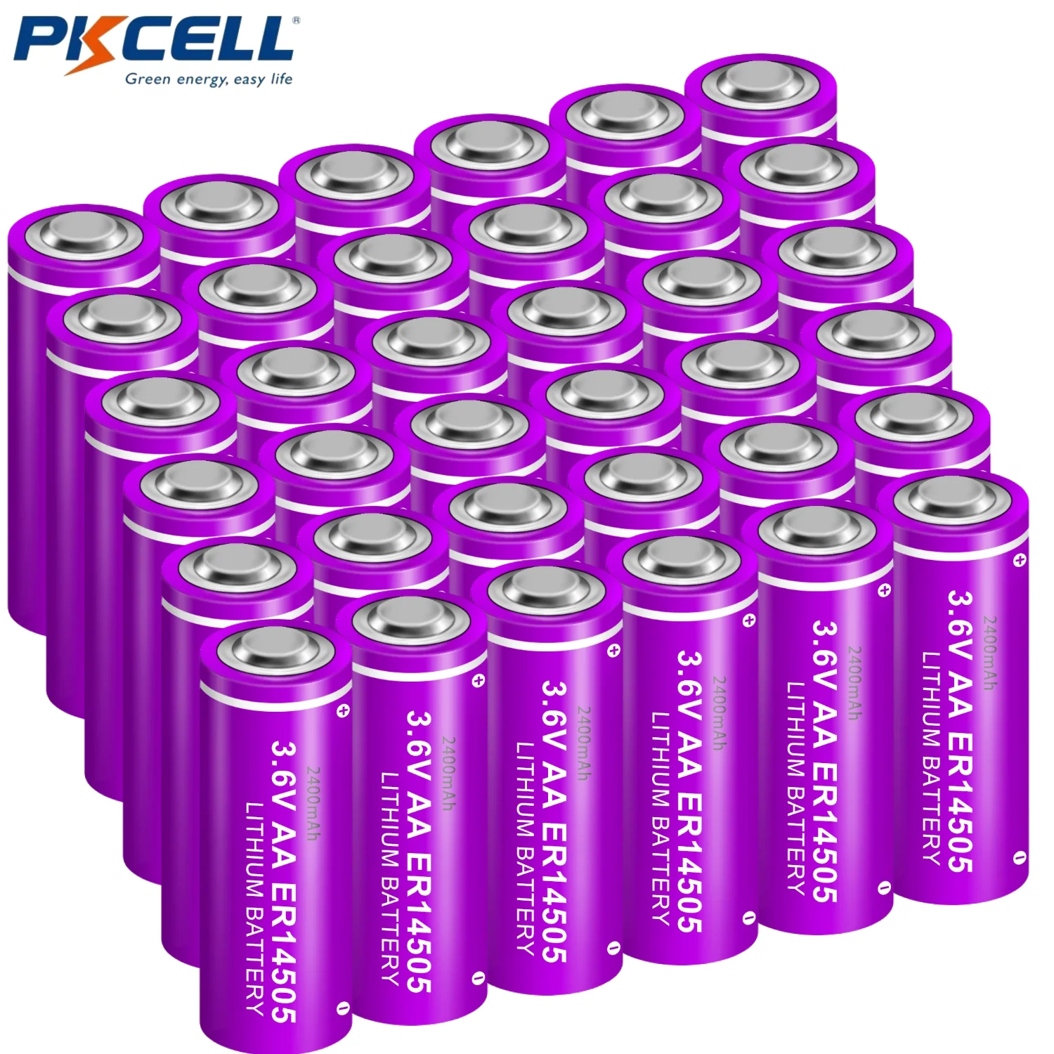 36 Упаковок литий-тионилхлоридных батареек кнопочного типа PKCELL ER14505 AA 3,6 В Литиевая батарея Li-socl₂ Неперезаряжаемые аккумуляторы