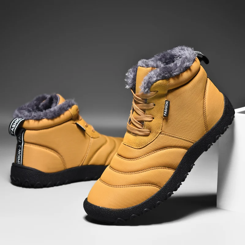 Men's autumn Winter Snow Boots Plus Size 36‑48 Warm Furry Lined Waterproof Non‑Slip  Outdoor Hiking,Zara, school supplies