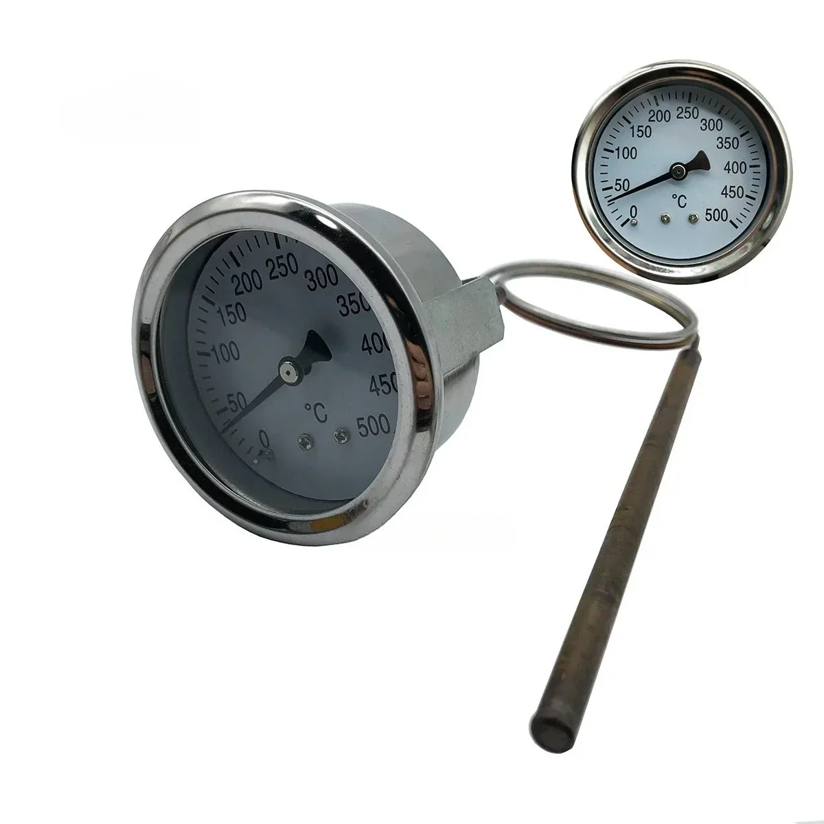 WZ-Pizza Oven Spare Parts High Temperature Circular 0-500 Degrees Thermometer 0°-500° Temperature Gauge With Probe