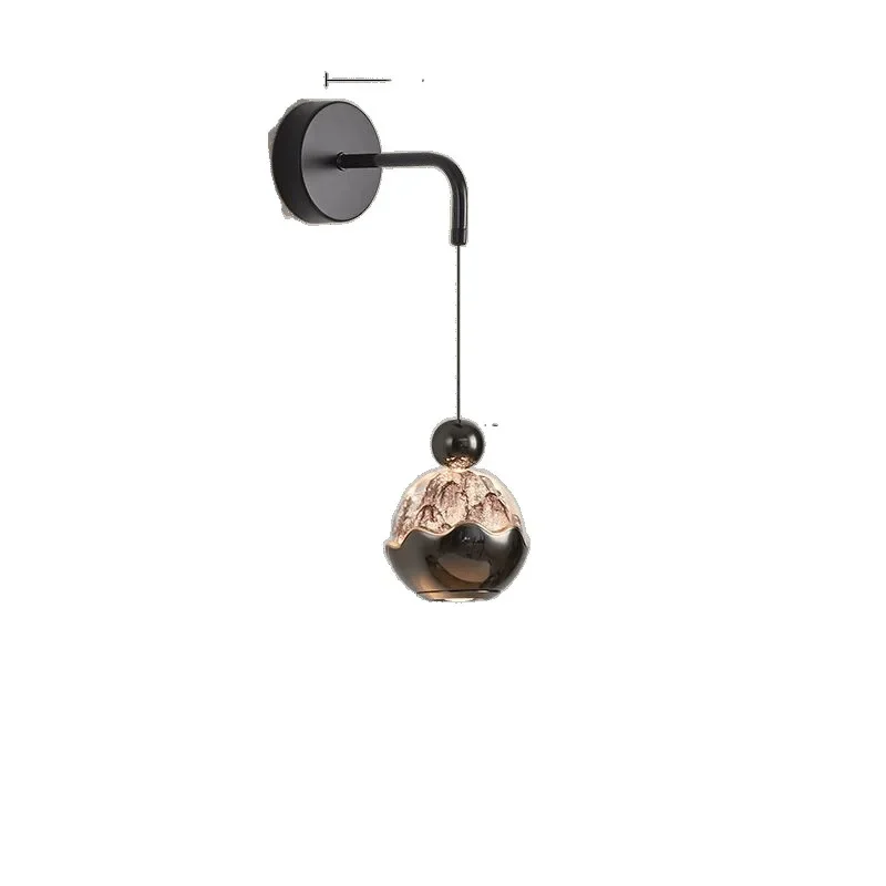 Bedroom bedside wall lamp, snow mountain can be lifted and lowered hand scan induction