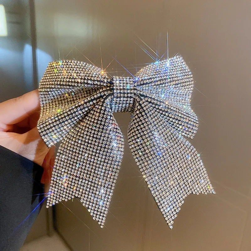 Korean Fashion Glänzende Strass Haarnadeln Süße Schleife Frühling Clip Haarspangen Haar Clips für Frauen Kopfbedeckungen Haar Accessoriesi-Remiel – Detail 3