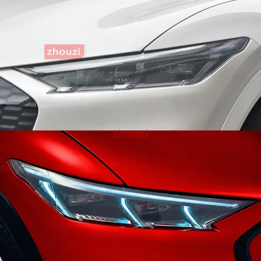 Car Headlight Protective Film Front Light Transparent Smoked Black TPU Sticker 2 Pcs For Ford Mustang Mach E 2021 2022