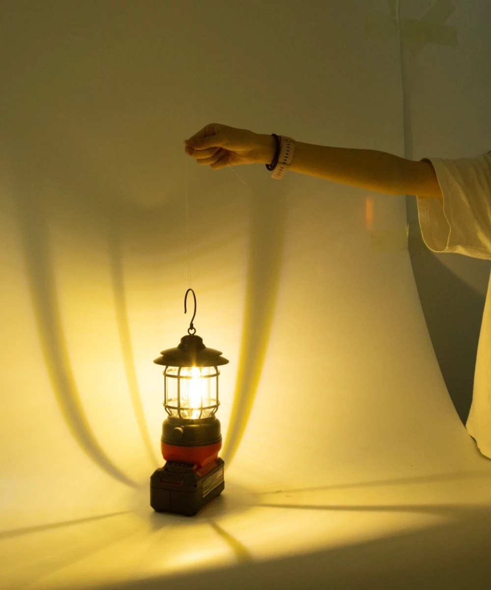 

Portable Wireless For Ozito 18V LED Camping Lantern Hanging Powered Cordless Indoor And Outdoor Emergency Lamp（NO Battery）