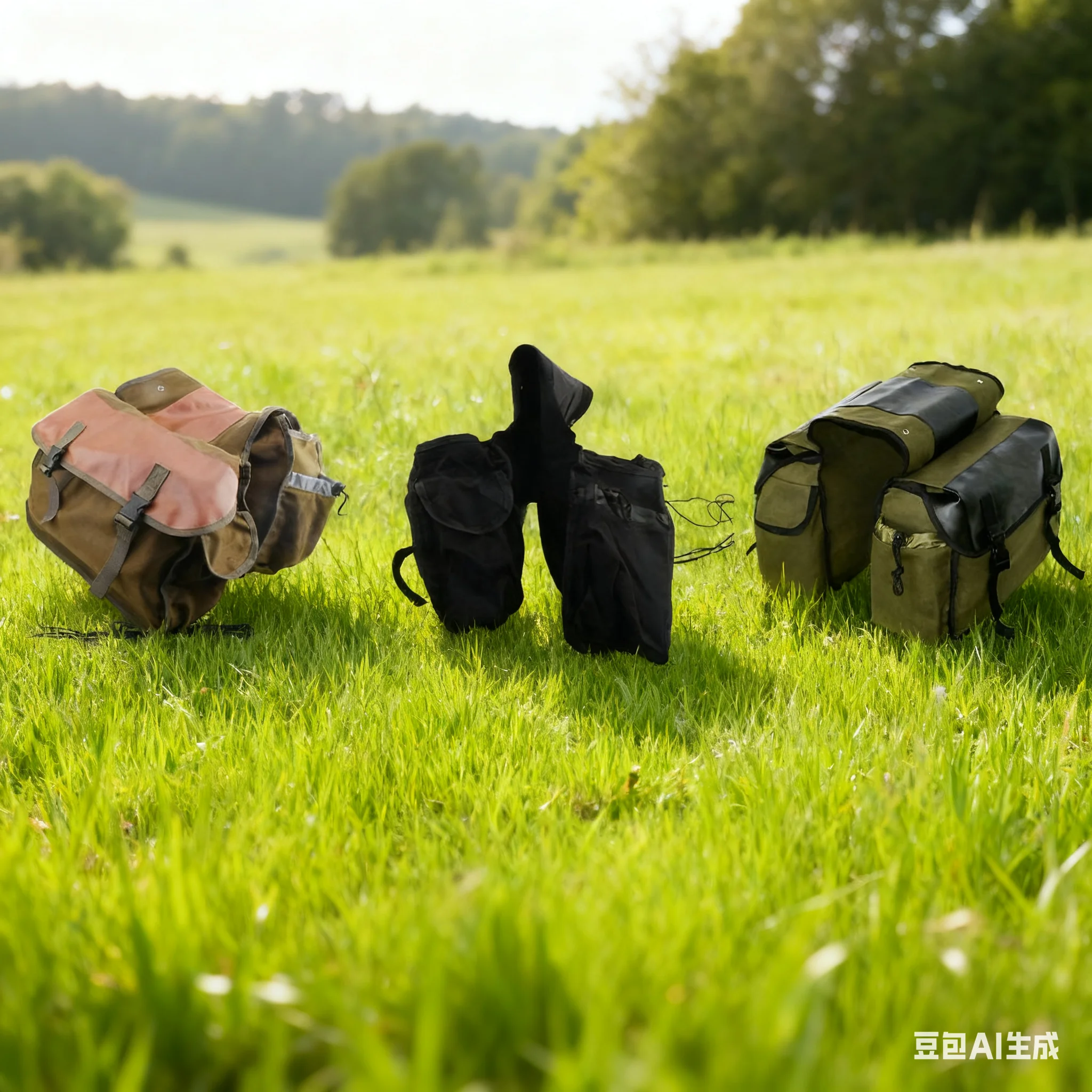 

Холщовая сумка цвета хаки для велосипеда с шитьем из кожи, просторные задние кофры для поездок на работу и использования на открытом воздухе, подходит для дорожных горных электронных велосипедов