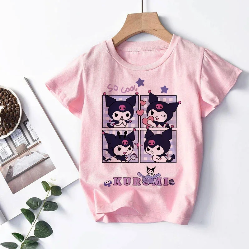 

Funny T Shirt Kuromi Kawaii Manga Japanese Anime Children Kuromi T-shirt Kids Clothes Tshirt Tops Tee Boys Girls Tee Baby Cute