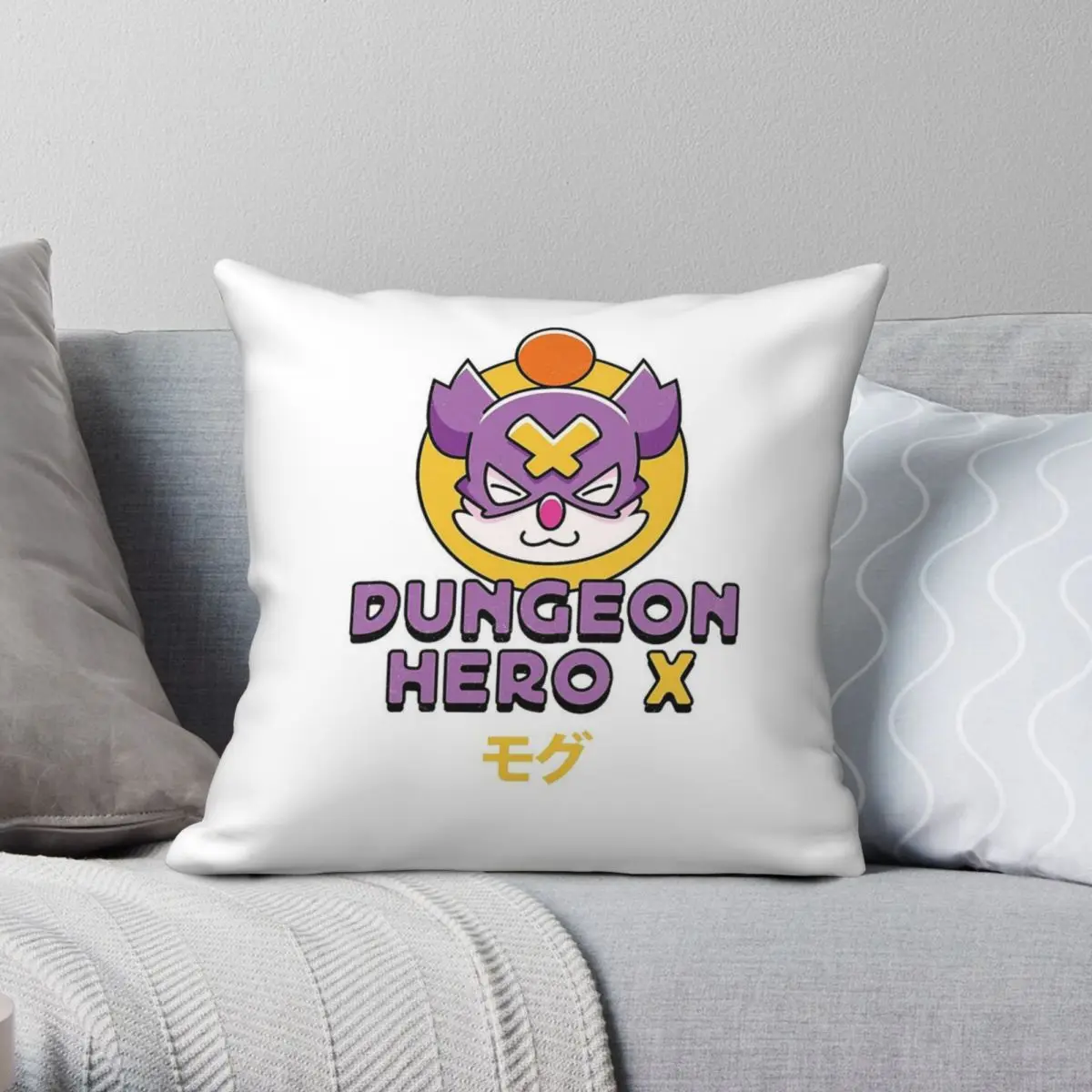 Dungeon Hero X Mog Final Fantasy Square Pillowcase Polyester Linen Velvet Printed Zip Decorative Pillow Case Room Cushion Cover