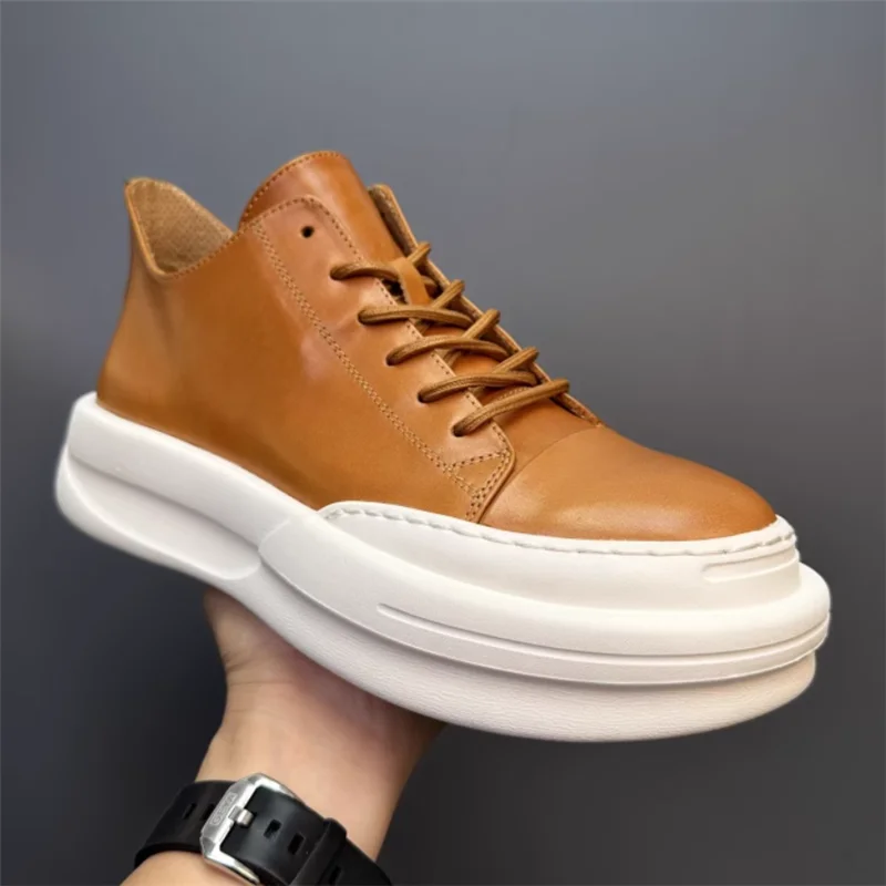 

Thick Sole Man Ankle Boot Waterproof Men Casual Lacing Up Casual Boot